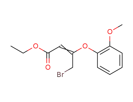 4-bromo-3-(2-methoxy-phenoxy)-but-2-enoic acid ethyl ester