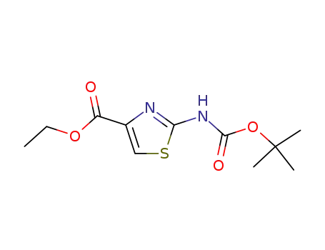 Molecular Structure of 189512-01-4 (ethyl 2-(tert-butoxycarbonylamino)thiazole-4-carboxylate)