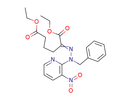 2-[benzyl-(3-nitro-pyridin-2-yl)-hydrazono]-hexanedioic acid diethyl ester