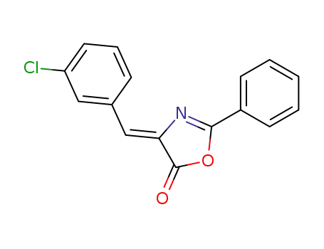 Molecular Structure of 145509-70-2 ((Z)-4-(3-chlorobenzylidene)-2-phenyloxazol-5(4H)-one)