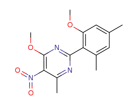 Pyrimidine,
4-methoxy-2-(2-methoxy-4,6-dimethylphenyl)-6-methyl-5-nitro-