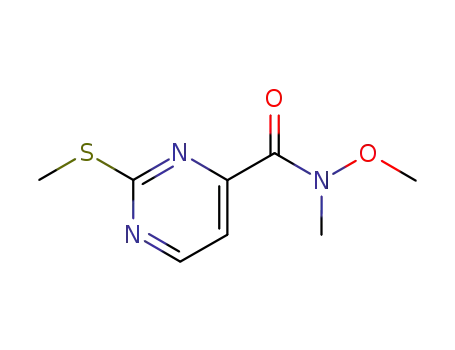 Molecular Structure of 271247-59-7 (N-Methoxy-N-Methyl-2-(Methylthio)pyriMidine-4-carboxaMide)