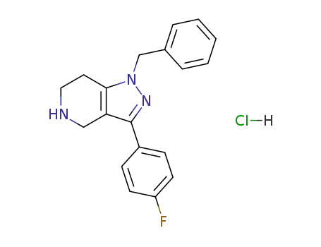 1H-Pyrazolo[4,3-c]pyridine,
3-(4-fluorophenyl)-4,5,6,7-tetrahydro-1-(phenylmethyl)-