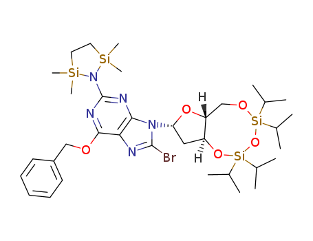 N2-(1,1,4,4-Tetramethyldisilylazacyclopentanyl)-O6-benzyl-8-bromo-N9-[3',5'-O-(1,1,3,3-tetrakis(isopropyl)-1,3-disiloxanediyl)-b-D-2'-deoxyribofuranosyl]guanine