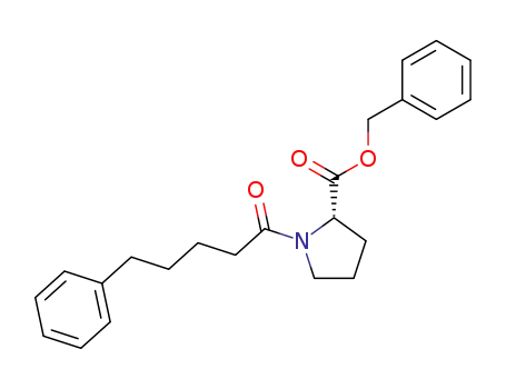 Molecular Structure of 88105-75-3 (L-Proline, 1-(1-oxo-5-phenylpentyl)-, phenylmethyl ester)