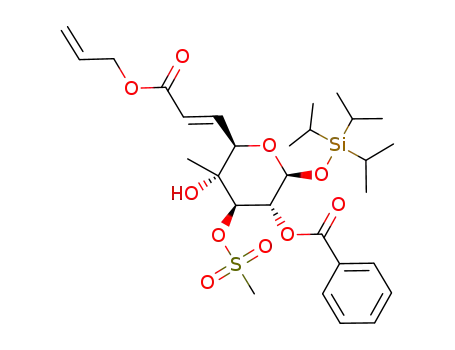 Benzoic acid (2S,3R,4R,5R,6R)-6-((E)-2-allyloxycarbonyl-vinyl)-5-hydroxy-4-methanesulfonyloxy-5-methyl-2-triisopropylsilanyloxy-tetrahydro-pyran-3-yl ester