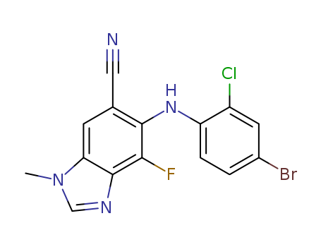 6-(4-bromo-2-chlorophenylamino)-7-fluoro-3-methyl-3H-benzo[d]imidazole-5-carbonitrile