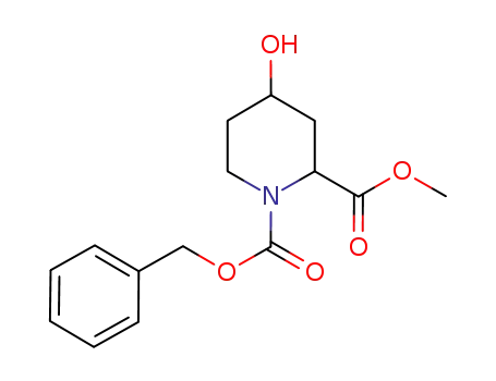 Molecular Structure of 847029-99-6 (4-HYDROXY-PIPERIDINE-1,2-DICARBOXYLIC ACID 1-BENZYL ESTER 2-METHYL ESTER)