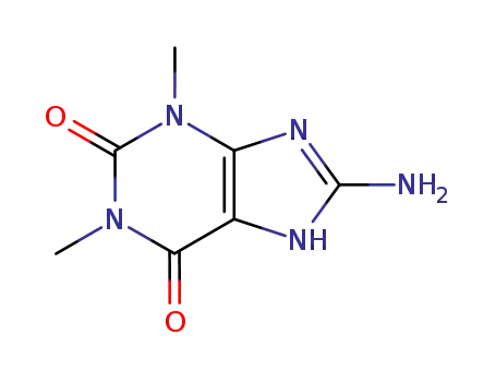 Molecular Structure of 19410-53-8 (8-amino-1,3-dimethyl-3,9-dihydro-1H-purine-2,6-dione)