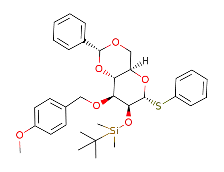 tert-Butyl-[(2R,4aR,6R,7S,8S,8aR)-8-(4-methoxy-benzyloxy)-2-phenyl-6-phenylsulfanyl-hexahydro-pyrano[3,2-d][1,3]dioxin-7-yloxy]-dimethyl-silane