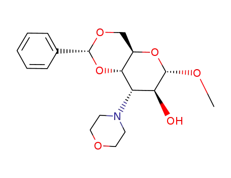 Molecular Structure of 256455-94-4 (methyl 4,6-O-(phenylmethylene)-3-deoxy-3-(4-morpholinyl)-α-D-altro-pyranoside)