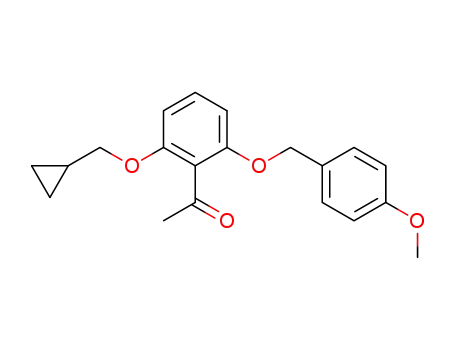 Molecular Structure of 405239-71-6 (1-[2-(Cyclopropylmethoxy)-6-[(4-methoxyphenyl)methoxy]phenyl]ethanone)
