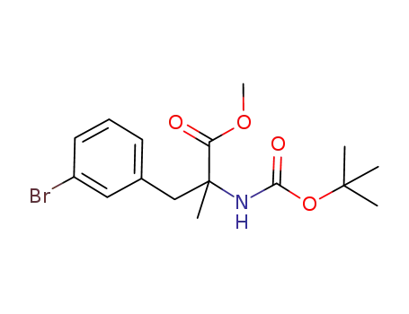 Molecular Structure of 887969-56-4 (methyl 3-(3-bromophenyl)-2-(tert-butoxycarbonylamino)-2-methylpropanoate)