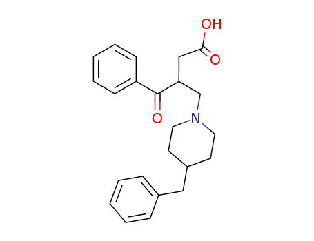 Molecular Structure of 121880-98-6 (1-Piperidinebutanoic acid, b-benzoyl-4-(phenylmethyl)-)