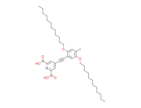 4-(2,5-didodecyloxy-4-iodophenylethynyl)-pyridine-2,6-dicarboxylic acid