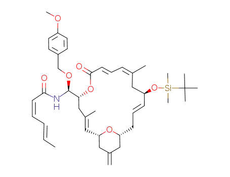 (2Z,4E)-Hexa-2,4-dienoic acid [(S)-[(2E,8E,10Z,14E)-(1R,5R,13R,17R)-13-(tert-butyl-dimethyl-silanyloxy)-3,11-dimethyl-19-methylene-7-oxo-6,21-dioxa-bicyclo[15.3.1]henicosa-2,8,10,14-tetraen-5-yl]-(4-methoxy-benzyloxy)-methyl]-amide