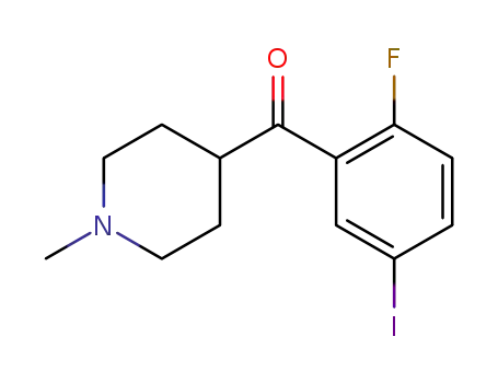 Molecular Structure of 952305-12-3 (4-(2-fluoro-5-iodobenzoyl)-1-methylpiperidine)