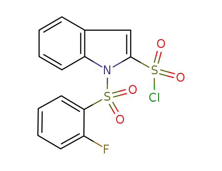 Molecular Structure of 530116-15-5 (1H-Indole-2-sulfonyl chloride, 1-[(2-fluorophenyl)sulfonyl]-)