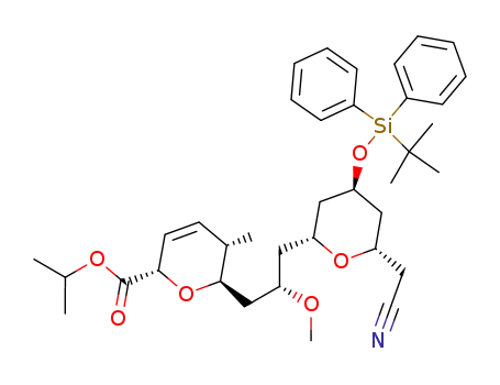 2H-Pyran-2-carboxylic acid,
6-[(2S)-3-[(2R,4S,6S)-6-(cyanomethyl)-4-[[(1,1-dimethylethyl)diphenylsil
yl]oxy]tetrahydro-2H-pyran-2-yl]-2-methoxypropyl]-5,6-dihydro-5-methyl-,
1-methylethyl ester, (2S,5S,6R)-