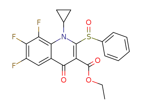 Ethyl 1-cyclopropyl-2-phenylsulfinyl-6,7,8-trifluoro-1,4-dihydro-4-oxoquinoline-3-carboxylate