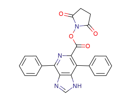 Molecular Structure of 857048-02-3 (2,5-Pyrrolidinedione,
1-[[(4,7-diphenyl-1H-imidazo[4,5-c]pyridin-6-yl)carbonyl]oxy]-)