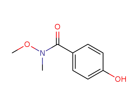 Molecular Structure of 460747-44-8 (Benzamide, 4-hydroxy-N-methoxy-N-methyl-)