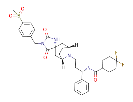 4,4-difluoro-cyclohexanecarboxylic acid {(S)-3-[3-(4-methanesulfonyl-benzyl)-bicyclo[3.2.1]-2,4-dioxo-1α,3,8-triaza-spiro[4.5]dodec-8-yl]-1-phenyl-propyl}-amide