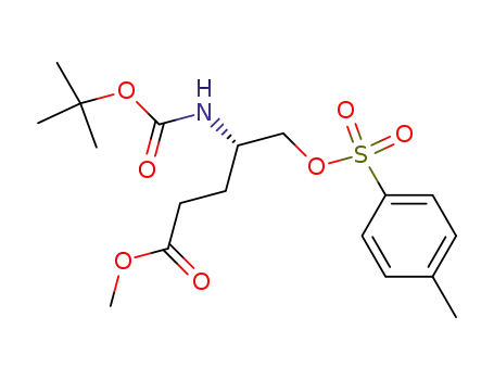 Pentanoic acid,
4-[[(1,1-dimethylethoxy)carbonyl]amino]-5-[[(4-methylphenyl)sulfonyl]oxy]
-, methyl ester, (S)-