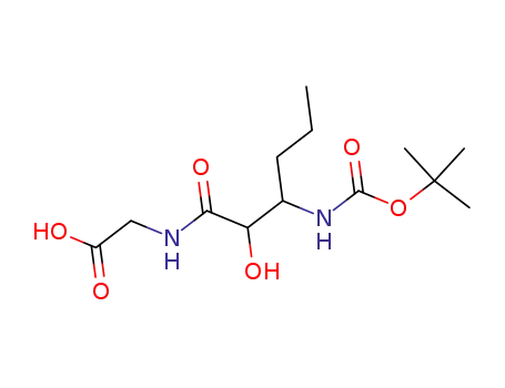 Molecular Structure of 367258-44-4 (Glycine,
N-[3-[[(1,1-dimethylethoxy)carbonyl]amino]-2-hydroxy-1-oxohexyl]-)