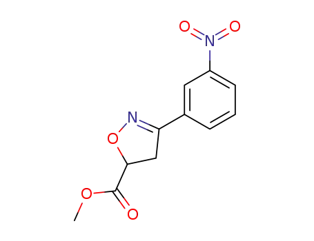 Molecular Structure of 109888-46-2 (5-Isoxazolecarboxylic acid, 4,5-dihydro-3-(3-nitrophenyl)-, methyl ester)