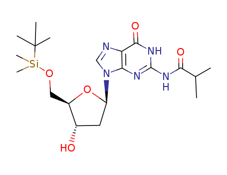 Guanosine,
2'-deoxy-5'-O-[(1,1-dimethylethyl)dimethylsilyl]-N-(2-methyl-1-oxopropyl)
-(85326-10-9)
