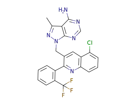 1-((5-chloro-2-(2-(trifluoromethyl)phenyl)quinolin-3-yl)-methyl)-3-methyl-1H-pyrazolo [3,4-d]pyrimidin-4-amine