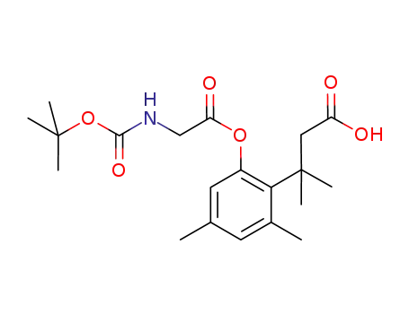 Molecular Structure of 848046-55-9 (Glycine, N-[(1,1-dimethylethoxy)carbonyl]-,
2-(2-carboxy-1,1-dimethylethyl)-3,5-dimethylphenyl ester)