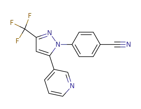 Molecular Structure of 940959-04-6 (4-(5-pyridin-3-yl-3-trifluoromethyl-pyrazol-1-yl)-benzonitrile)