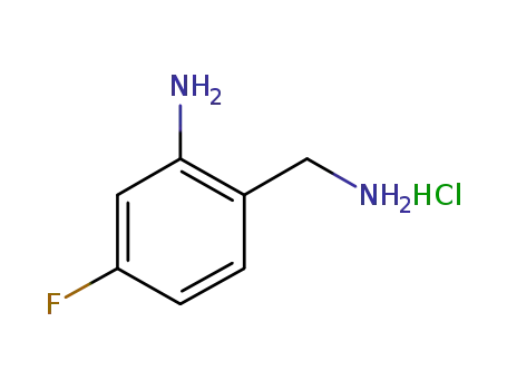 Molecular Structure of 870562-74-6 (Benzenemethanamine, 2-amino-4-fluoro-, monohydrochloride (9CI))