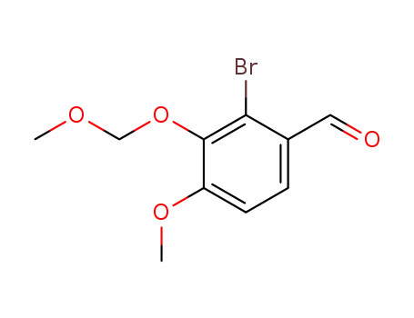 Molecular Structure of 115961-42-7 (2-bromo-3-(methoxymethoxy)-4-methoxybenzaldehyde)