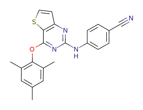 4-(4-mesityloxy)thieno[3,2-d]pyrimidin-2-ylaminobenzonitrile