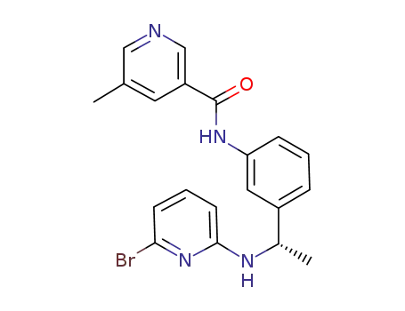 Molecular Structure of 1027253-76-4 (N-(3-{(1S)-1-[(6-bromopyridin-2-yl)amino]ethyl}phenyl)-5-methylnicotinamide)