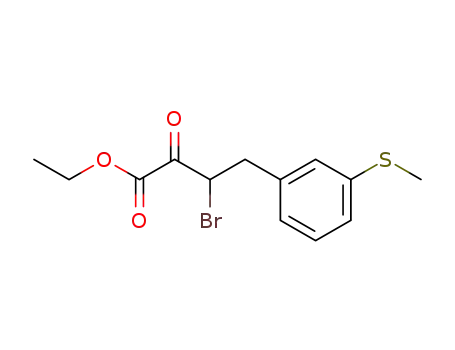 Molecular Structure of 874899-37-3 (Benzenebutanoic acid, b-bromo-3-(methylthio)-a-oxo-, ethyl ester)