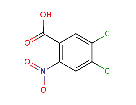 Molecular Structure of 2011-09-8 (4,5-Dichloro-2-nitrobenzoic acid)