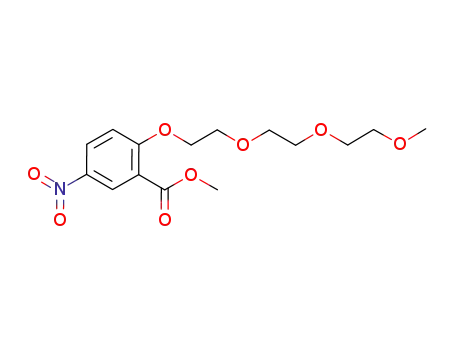 Molecular Structure of 936346-52-0 (2-{2-[2-(2-methoxy-ethoxy)-ethoxy]-ethoxy}-5-nitro-benzoic acid methyl ester)