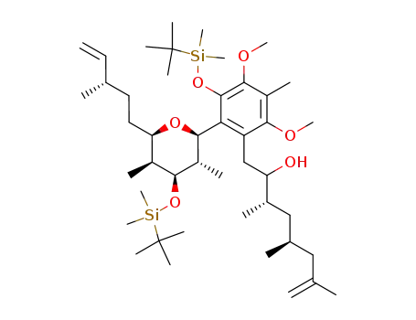 (3S,5S)-1-{3-(tert-Butyl-dimethyl-silanyloxy)-2-[(2R,3S,4S,5S,6R)-4-(tert-butyl-dimethyl-silanyloxy)-3,5-dimethyl-6-((S)-3-methyl-pent-4-enyl)-tetrahydro-pyran-2-yl]-4,6-dimethoxy-5-methyl-phenyl}-3,5,7-trimethyl-oct-7-en-2-ol