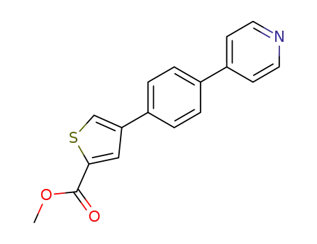 Molecular Structure of 820224-07-5 (2-Thiophenecarboxylic acid, 4-[4-(4-pyridinyl)phenyl]-, methyl ester)