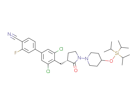 (R)-3',5'-dichloro-3-fluoro-4'-[2-oxo-1-(4-triisopropylsilanyloxy-piperidin-1-yl)-pyrrolidin-3-ylmethyl]-biphenyl-4-carbonitrile