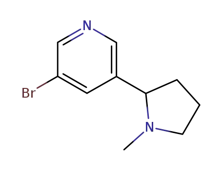 Molecular Structure of 71719-09-0 (3-BroMo-5-(1-Methylpyrrolidin-2-yl)pyridine)