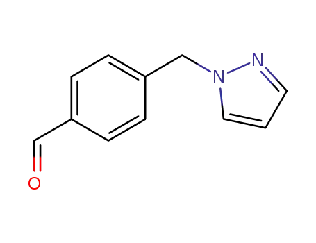 Molecular Structure of 887922-90-9 (4-(1H-PYRAZOL-1-YLMETHYL)BENZALDEHYDE)