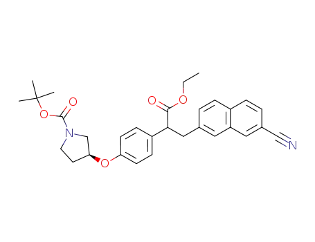 2-[4-[[(3S)-1-(tert-butoxycarbonyl)-3-pyrrolidinyl]oxy]phenyl]-3-(7-cyano-2-naphthyl)propionic acid ethyl ester