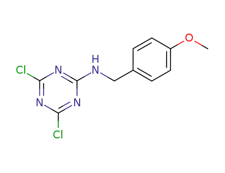 Molecular Structure of 256931-40-5 (1,3,5-Triazin-2-amine, 4,6-dichloro-N-[(4-methoxyphenyl)methyl]-)