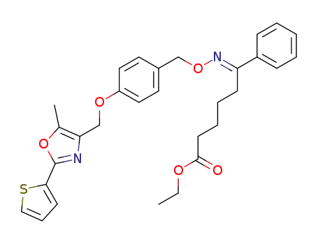 ethyl (E)-6-(4-{[5-methyl-2-(2-thienyl)-1,3-oxazol-4-yl]methoxy}benzyloxyimino)-6-phenylhexanoate