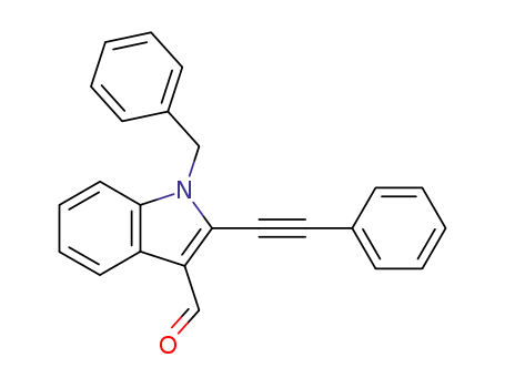 Molecular Structure of 474267-22-6 (1-benzyl-2-(phenylethynyl)-1H-indole-3-carboxyaldehyde)